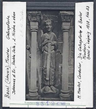 Basel: Münster, Galluspforte, Johannes d. Evangelist, Rechte Seite. 2. Hälfte 12. Jhd.