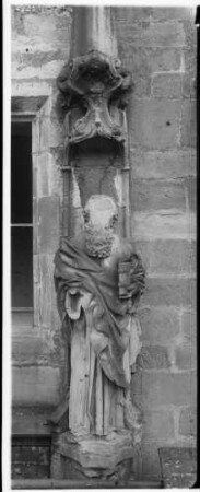 Baden-Baden Stiftskirche Westportal Figuren - Madonna mit Kind (Sandstein)