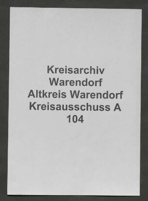 Reinigung von Kreischausseen und Gräben, Spez.