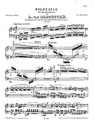 Beethoven's Werke. 188 = Serie 18: Kleinere Stücke für das Pianoforte, Polonaise : op. 89