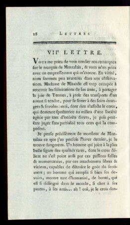 VIIe Lettre.