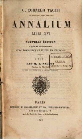 Annalium libri XVI : par M. J. Naudet, Gibon et Nicolas