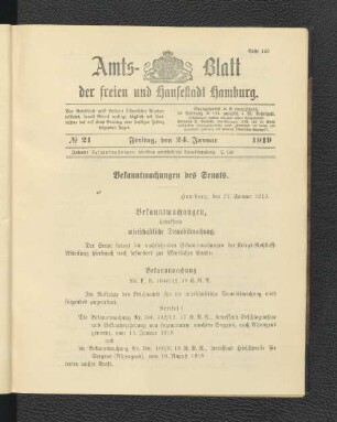 No.21, Freitag, den 24. Januar 1919