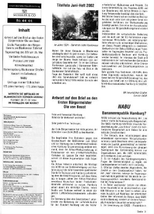 Antwort auf den Brief an den Ersten Bürgermeister Ole von Beust