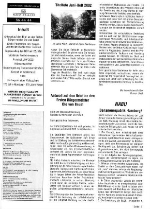 Antwort auf den Brief an den Ersten Bürgermeister Ole von Beust