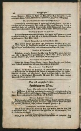 Vier und vierzigste Lection. Fortsetzung von Africa