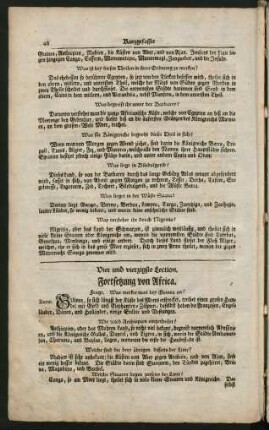 Vier und vierzigste Lection. Fortsetzung von Africa