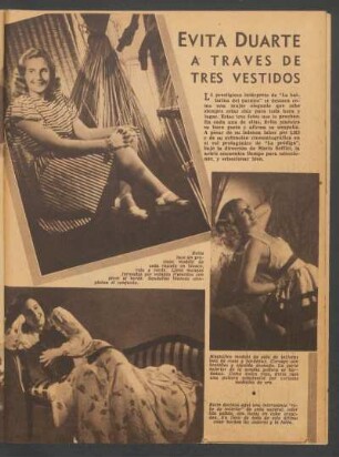 Evita Duarte a través de tres vestidos