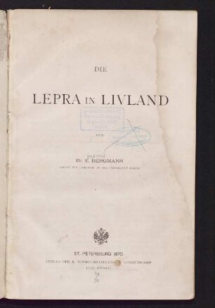 Die Lepra in Livland