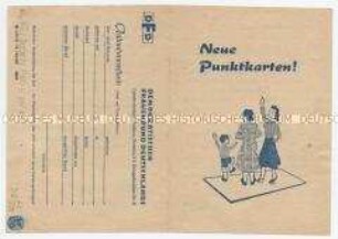 Propagandaschrift des DFD mit Mitgliederwerbung anlässlich der Einführung eines erneuerten Bewirtschaftssystems