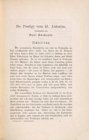 Jahresbericht des Instituts für Rumänische Sprache (Rumänisches Seminar) zu Leipzig. 1. 1894
