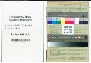 Entnazifizierung Heinrich Von Der Linden , geb. 21.11.1887 (Geschaeftsfuehrer)