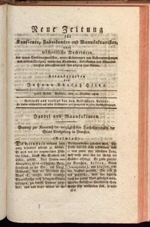 41tes Stück. Weimar, den 11. October 1800.