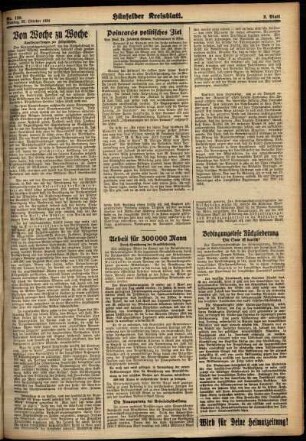 Zweite Ausgabe vom Montag, den 22. Oktober 1934.