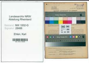Entnazifizierung Karl Ehlen, geb. 18.12.1893 (Rektor)