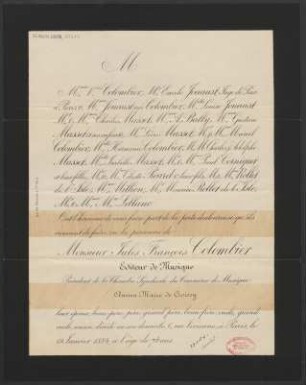 Todesanzeige für Jules François Colombier
