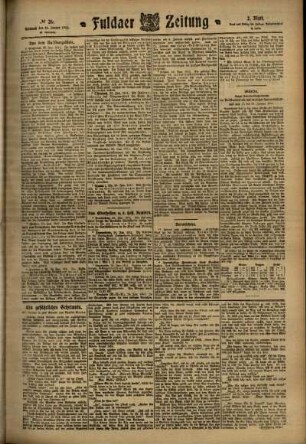 Zweite Ausgabe vom Mittwoch, den 25. Januar 1911.