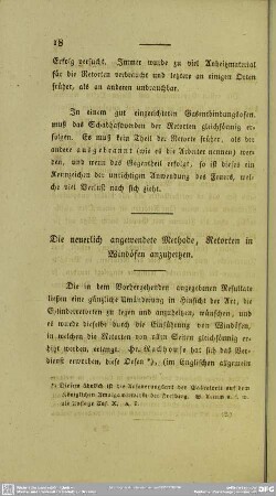 Die neuerlich angewendete Methode, Retorten in Windöfen anzuheitzen