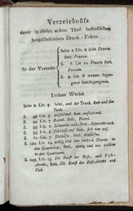Verzeichnüss derer in diesen ersten Theil befindlichen hauptsächlichen Druck-Fehler.
