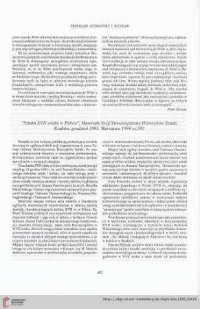 57: [Rezension von: Sztuka XVII wieku w Polsce. Materiały Sesji Stowarzyszenia Historyków Sztuki. Kraków, grudzień 1993]