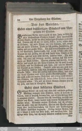 Gebet eines bußfertigen Sünders um Vergebung der Sünden.