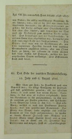 66. Das Ende der teutschen Reichsverfassung, 12. July und 6. August 1806