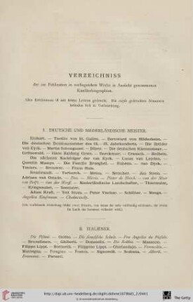 Verzeichniss der zu Publication in vorliegendem Werke in Aussicht genommenen Künstlerbiographien