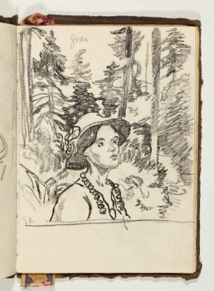 Dame mit Hut im Wald