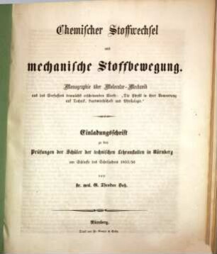 Jahresbericht über die technischen und landwirtschaftlichen Lehranstalten in Nürnberg. 1855/56