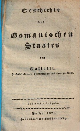 Geschichte des Osmanischen Staates