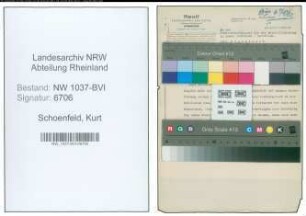 Entnazifizierung Kurt Schoenfeld , geb. 14.06.1896 (Rektor)
