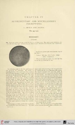 Chapter IV: Supplementary and miscellaneous inscriptions