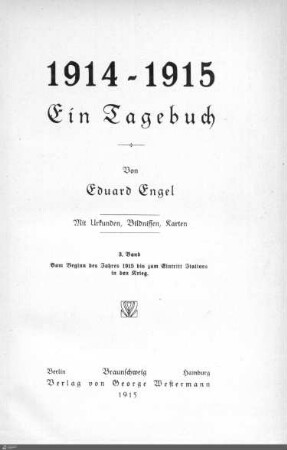 3: Vom Beginn des Jahres 1915 bis zum Eintritt Italiens in den Krieg