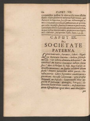 Caput IIX. De Societate Paterna.