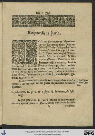 Responsum Juris.