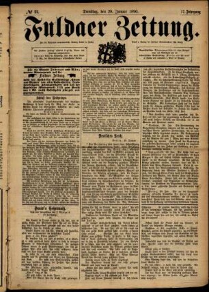 Ausgabe vom Dienstag, den 28. Januar 1890.