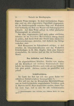 Das Schleifen und Polieren.