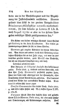 Zusaz, Notiz der vorzüglichen Anleitungen zu der Analysis des Unendlichen