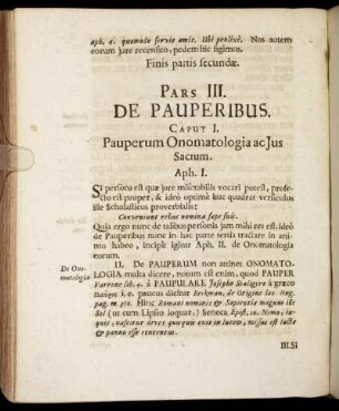 Pars III. De Pauperibus.