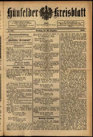 Ausgabe vom Dienstag, den 29. Dezember 1896.