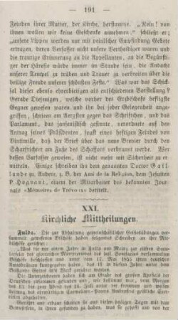 191-192 Kirchliche Mittheilungen