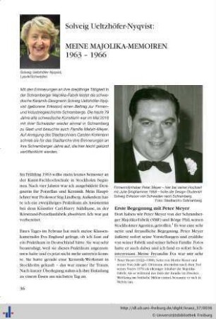 Meine Majolika-Memoiren 1963–1966.