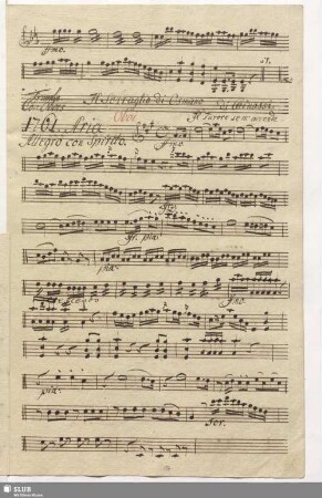 1761. Aria: Il furore se m'accende / Ghinassi, S.