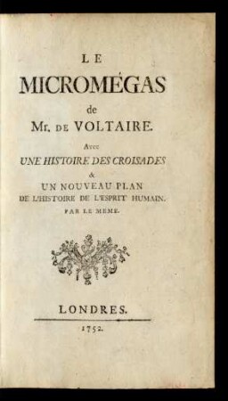 Le Micromégas de Mr. De Voltaire