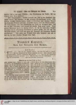 Neuntes Kapitel von der Religion der Römer