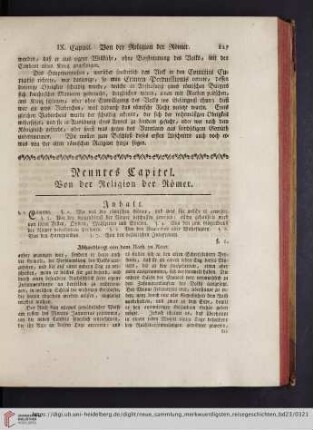 Neuntes Kapitel von der Religion der Römer