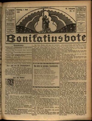 Erste Ausgabe vom Sonntag, den 07. Juni 1925.