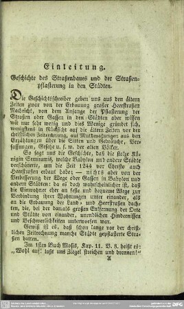 Einleitung. Geschichte des Straßenbaues und der Straßenpflasterung in den Städten