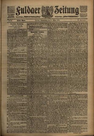 Erste Ausgabe vom Donnerstag, den 03. März 1910.