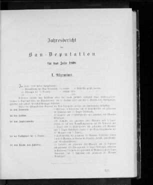 Jahresbericht der Bau-Deputation für das Jahr 1898.
